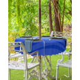 thumbnail image 3 of Outdoor Round Tablecloth with Umbrella Hole and Zipper, Blue Ombre Water Ripple Waterproof Table Cover Farmhouse Stripes Washable Patio Tablecloths for Party/Garden/Picnic, 60 inch, 3 of 6
