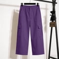 thumbnail image 5 of Lumtrix Cargo Capris For Women Summer Dressy Casual Loose Capri Pants With Pockets High Waisted Work Button Cropped Pant Purple XL, 5 of 7