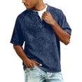 thumbnail image 2 of Resicozy Distressed Henley Shirts for Men Short Sleeve Washed T Shirts Vintage Relaxed Fit Wash Tshirt 2026 Navy 2XL, 2 of 8