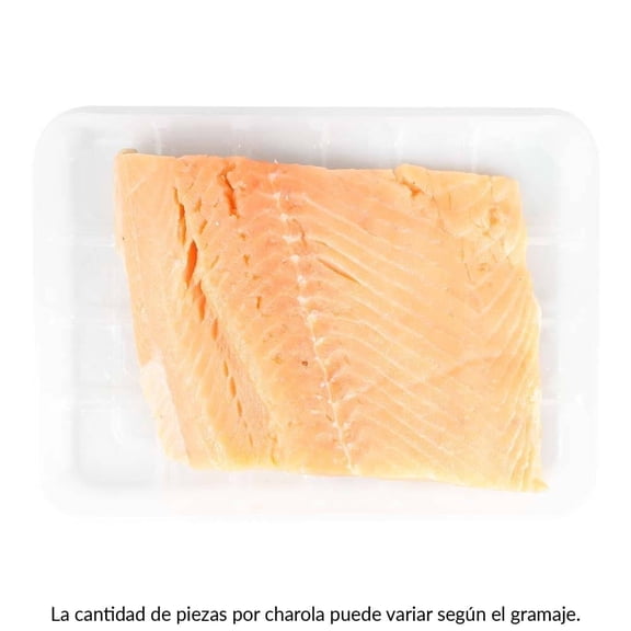 Filete de salmón chileno sin piel por kg  peso aprox por charola 300 g