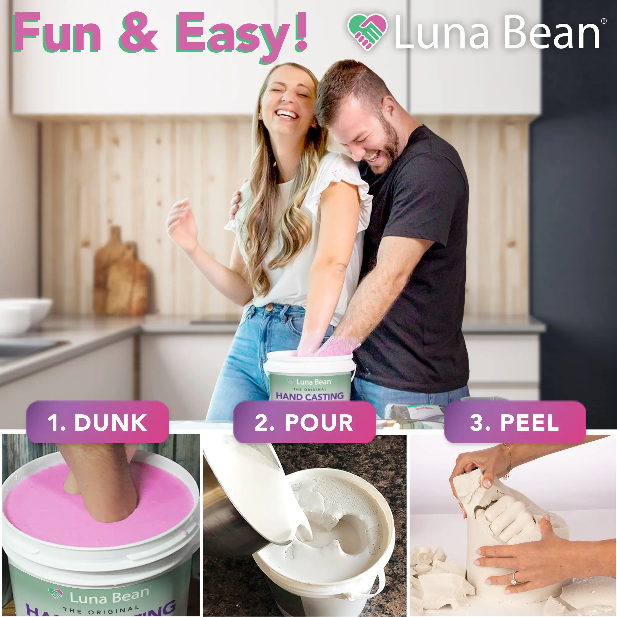 Original Hand Casting Kit – Couples Keepsake, Family Keepsake, & Anniversary Gift for Her