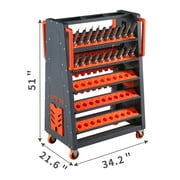 5-Tier Heavy Duty CNC Tool Cart with Wheels - Mobile Tool Holder Organizer for CAT40 & BT40 Taper Tools - Industrial Storage Solution for Workshop Factory Garage