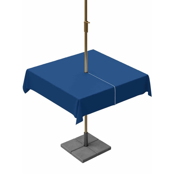 Outdoor Tablecloth with Umbrella Hole, Pure Navy Blue Spillproof Waterproof Outdoor Table Cover, Simple Solid Color Patio Tablecloths for Party/Garden/Picnic, Square 60"x60"