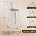 thumbnail image 2 of Swivel Bar Stools 24 inch Swivel Counter Height Metal Barstools Set of 4 Modern Farmhouse Bar Chairs with High Backs and Large Wooden Seat for Kitchen Island Dining Room Cream White, 2 of 7