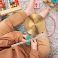 thumbnail image 4 of Luxshiny 1 Set Gong Instrument in Golden Color with Round Shape Suitable for Cultural Performances, 4 of 8