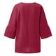 thumbnail image 5 of Tops de Mujer Elegantes Blusas Casuales Camisas de Moda Mangas Recortadas Cuello Redondo Línea de Algodón Camisa Suelta Blusa Odeerbi  ODB154956, 5 of 7