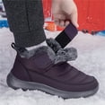 thumbnail image 3 of YOURDIARY Women Snow Boots Winter Warm Outdoor Waterproof Fabric Hiking Ankle Boots Slip-ons Purple, 3 of 7