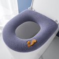 thumbnail image 1 of Almohadilla de inodoro engrosada Cojín de inodoro portátil Funda de inodoro universal lavable y cálida de punto, 1 of 3