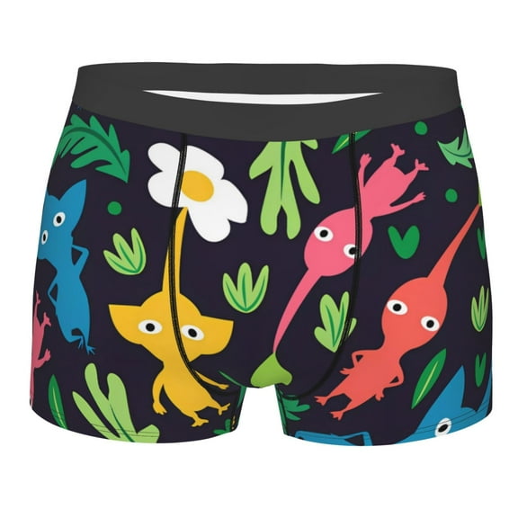 Saiise Pikmin Men's Underwear Boxer Briefs Cotton Trunks Short Leg Underwear (S-XXL)