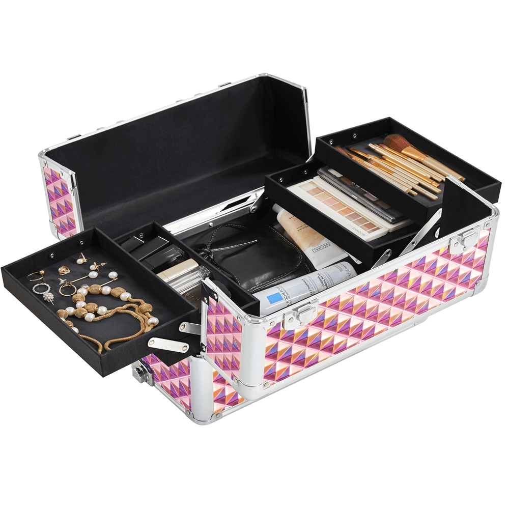 Renwick 3-in-1 Rolling Makeup Train Case, Pink