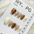 thumbnail image 3 of press on nails Purely hand-made wear-on nails Maillard short ladder nail pieces advanced stall nail stickers finished products, 3 of 9