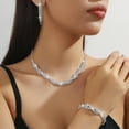 thumbnail image 3 of Faty-T Silver Prom Jewelry Set for Women Elegant Crystal Rhinestone Necklace and Earrings Bracelet Prom Accessories Wedding Jewelry Sets for Brides, 3 of 8