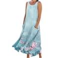 thumbnail image 2 of LSLJS Nouvelle Robe Longue Sans Manches en Coton et Lin à Col Rond Imprimée, Robe d'Été de Plage, 2 of 5
