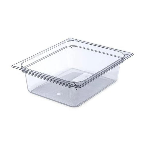 Soro Essentials- Half Size 4" Deep Polycarbonate Food Pan Clear Color- Commercial Food Pan with Capacity Indicator Stackable Food Storage Containers Restaurant Supplies Hotel Pan