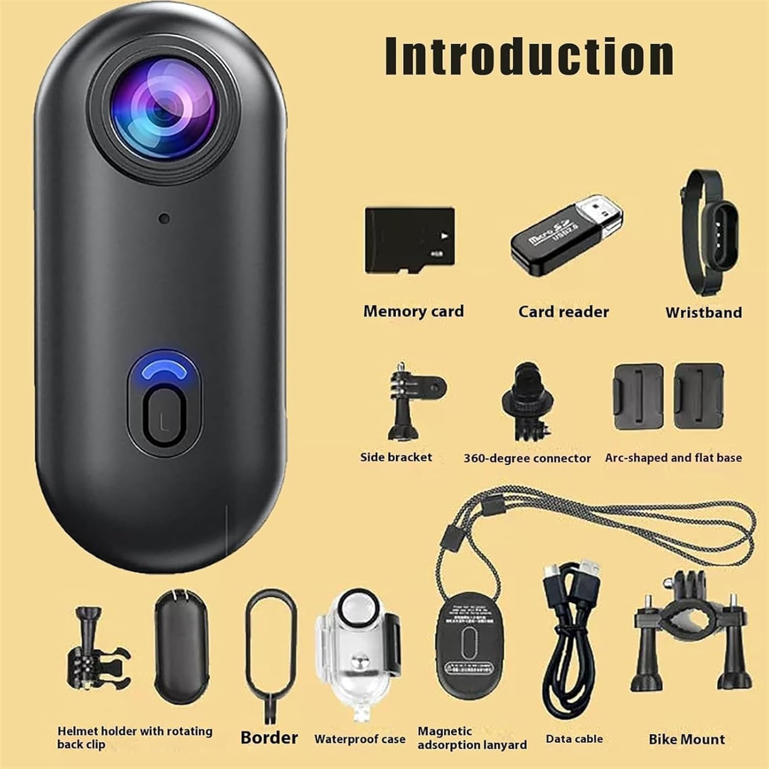 4k/1080p Sports Cam,Sports Action Camera with 4k Resolution,Have Magnetic Mounting,Waterproof,Wearable Action Body Cam,for Outdoor Vlog,Biking,Travel (Black 1080p-Standard,64G)