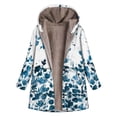 thumbnail image 1 of Chaqueta de mujer de lana con forro polar cálido vintage con cremallera elegante y holgada de longitud media a la moda, 1 of 6