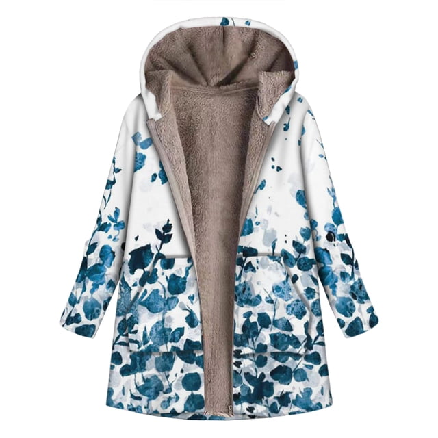 Chaqueta de mujer de lana con forro polar cálido vintage con cremallera elegante y holgada de longitud media a la moda