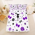 thumbnail image 5 of Manfei Purple Cheerleader Full Size Sheets For Kids,Cute Stars Bow Print Bed Sheets For Girls,4pcs, 5 of 6
