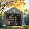 thumbnail image 7 of Quictent 10x15FT Carport Shelter with Roll-Up Mesh Windows & Reinforced Frame, Portable Garage Canopy for Motorcycle Storage, Silver Gray, 7 of 7