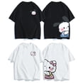 thumbnail image 1 of Camisetas de diseño de pareja de Hello Kitty de Sanrio para hombres y mujeres, lindas camisetas de Pochacco, camisetas sueltas, manga corta, moda Y2K, verano, nuevo, 2 piezas xuanjing  unisex, 1 of 2