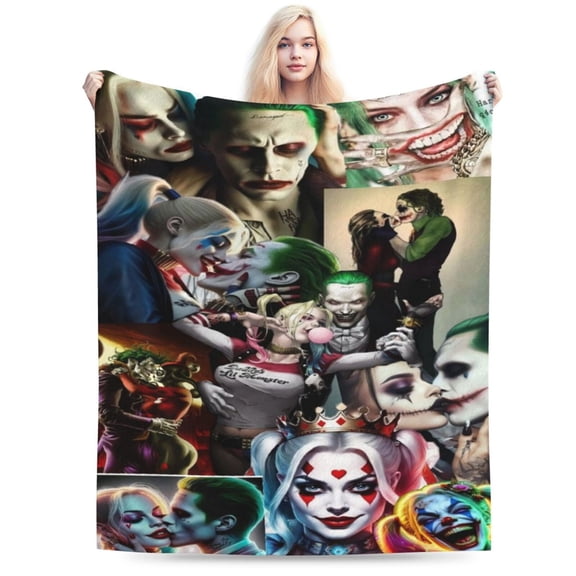Harley Quinn Blanket, Super Soft Large Fluffy Plush Throw Blanket for Boys Girls Young Adults, Cozy Warm Flannel Blanket for Living Room Couch Bed All Seasons 40"X30"