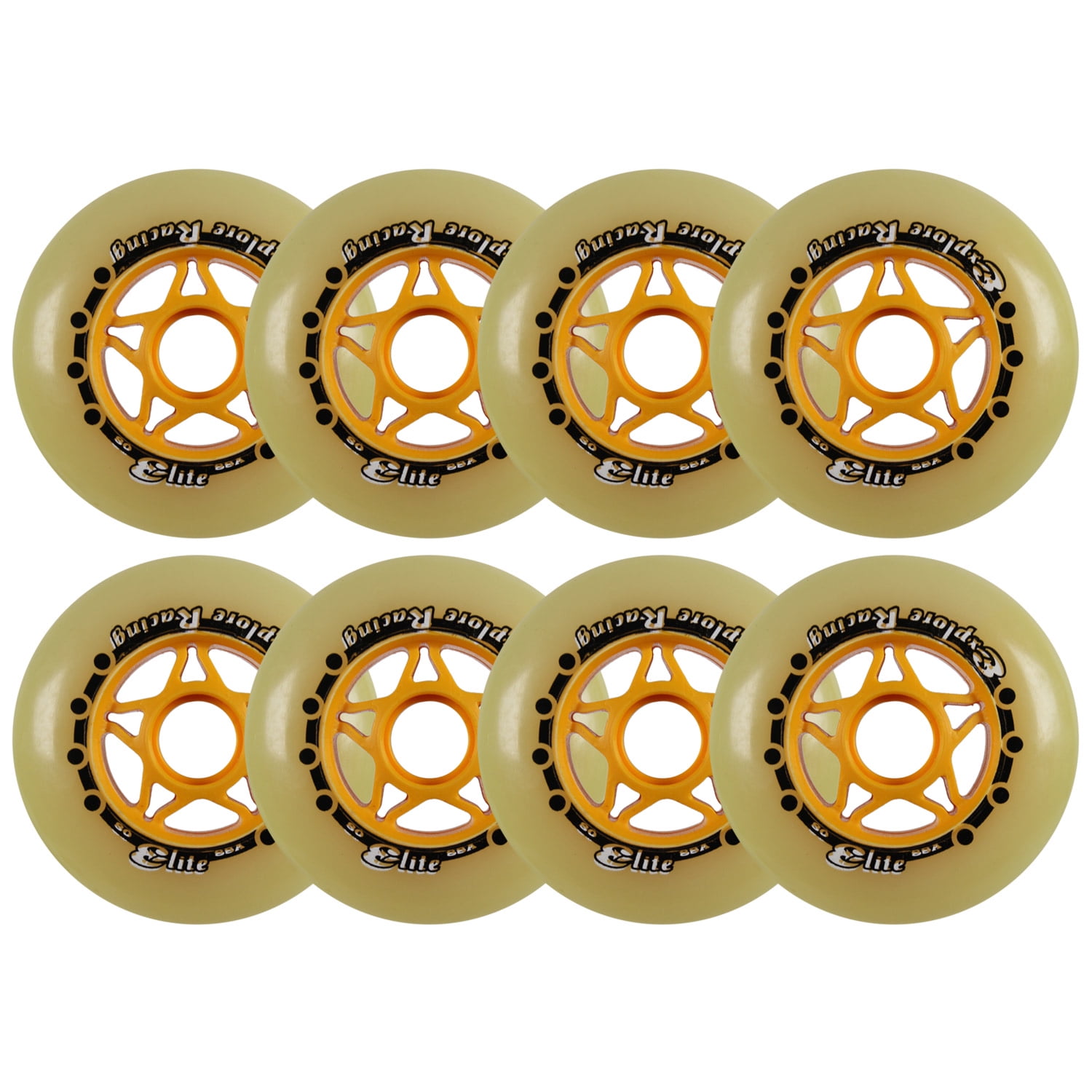 Inline Skate Replacement Wheels 8Pack 80mm 88A Explore Racing Elite W/ Bearings