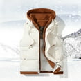 thumbnail image 6 of Busydd Mens Winter Vest Casual Hooded Drawstring Puffer Vest Solid Color Zipper Button Outerwear Vests Sleeveless Warm Winter Vest Jacket Plus Size Puffy Vest with Pockets L-5XL, 6 of 6