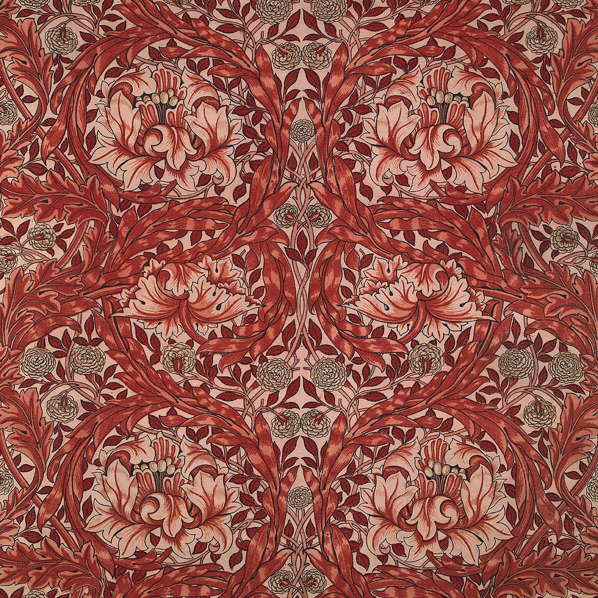 Crystal Art Gallery Linen William Morris Traditional Framed Wall Art Print, Reds