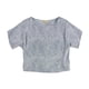 thumbnail image 1 of Michael Kors Womens Petal Print Basic T-Shirt, medblue, Petite, PL, 1 of 3