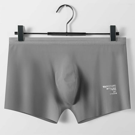 

Qepwscx Men s Solid Color Ice Silk Seamless One Piece Boxer Briefs