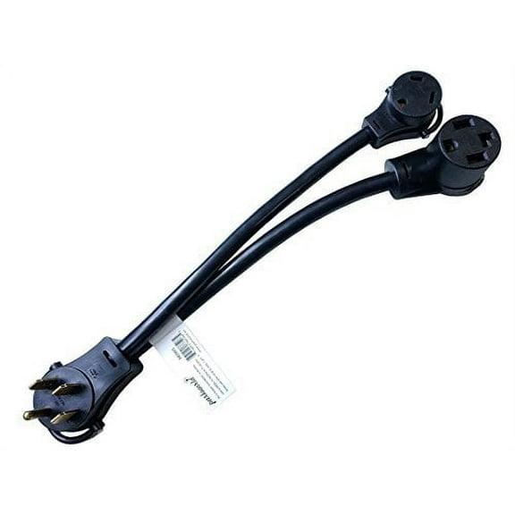 Parkworld 885965 Splitter, RV 50A to RV 30A & Dryer 30A V adapter cord 14-50P male to TT-30R & 14-30R female