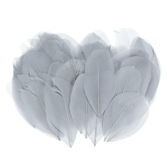 Uxcell 50-Pack Feathers for Crafting, Gray 1.57-3.15 Inch Natural Goose Feathers Fluffy Plume for Wedding Decorations Feathers