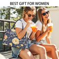thumbnail image 5 of Large Capacity Tote Bag,Pioneer Flower Floral Print Pattern Handbag Fashion Luxury Tote Bag,15.7"x13"x 5.1" Inches,Laptop Compatible, 5 of 6