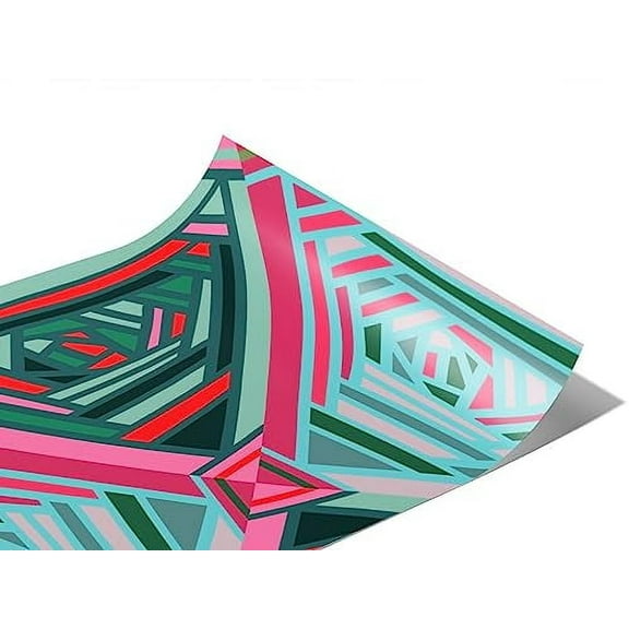 Rwraps Blue Art Deco Make Out Matte Vinyl Film Wrap 59in x 6in Vinyl Vehicle Car Film Sheet Roll