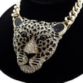 thumbnail image 3 of Collier Charm Tête de Léopard Collier Chunky Cool Pendentif Collier pour Halloween, 3 of 10