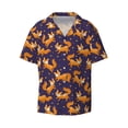 thumbnail image 2 of Lsque Stars and Fox Cute print Men's Cuban Collar Short Sleeve Shirt Summer Beachwear Casual Button Down Fashionable Vacation Leisure Shirt-XX-Large, 2 of 7
