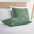 thumbnail image 6 of Nestl Boho 3 Piece Duvet Cover Set, Tufted Embroidery Double Brushed Duvet Cover with Button Closure with 2 Pillow Shams, Twin (68"x90") - Green, 6 of 8