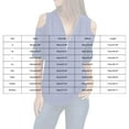 thumbnail image 3 of Baberdicy Cold Shoulder Blouse - Women's Loose Fit Chiffon Top with Button Details, Plus Size Long Sleeve Feminine Shirt (Blue 2 | L), 3 of 7