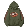 thumbnail image 5 of Womens Tunic Fall Oversized Hooded Long Sleeve Puff Drop Shoulder with Pocket Graphic Leisure Cotton Hoodie Sweatshirt(Green,M), 5 of 5