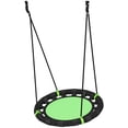 thumbnail image 1 of Green Saucer Swing Set for Outdoor Play - 24" Diameter, Adjustable Ropes, Safe & Stable Design for Backyard Fun, Metal & Mesh Construction, 1 of 7