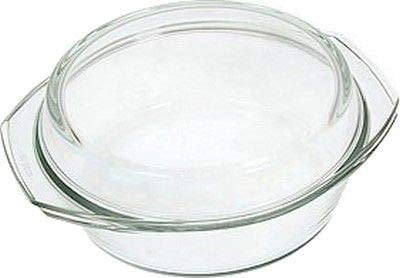 With Lid Freezer Cold and Shock Proof Oven Made in Europe Microwave Heat and Dishwasher Safe Deep Dish 1.75 Quart Clear Round Glass Casserole by Simax