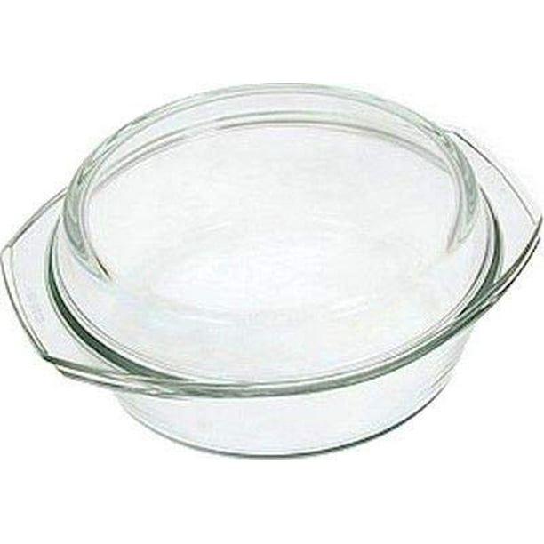 Clear Round Glass Casserole by Simax With Lid, Heat, Cold and Shock