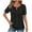Black, variant on Hvyesh 2025 Womens T Shirts Short Sleeve Pleated Tunic Tops Dressy Casual Lace Up Scooped Neck Summer Tops Blouses