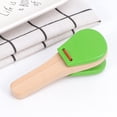 thumbnail image 3 of SASABAXI 1Pcs Green Wooden Long Handle Castanet for Children's Instrumental Play, 3 of 8