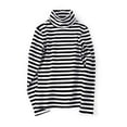 thumbnail image 1 of Minnieouse Ropa interior de cuello alto de mujer de invierno Moda Casual Patrón de rayas Camisa Poliéster Top Ropa para suéter Abrigo Prendas para la parte del cuerpo Raya blanca negra Minnieouse AP013822-03, 1 of 6