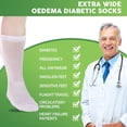 thumbnail image 4 of 2 Pairs White Super Wide Socks - for Lymphedema - Bariatric Sock – Oversized Anti-Slip Sock Stretches up to 30'' over Calf for Swollen Feet Mens and Womens Legs - One Size Unisex, 4 of 6