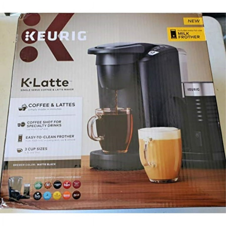 Keurig K-Latte Single Serve K-Cup Coffee and Latte Maker Comes with Milk Frother Compatible with All Keurig K-Cup Pods Matte Black