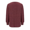 thumbnail image 4 of QUNYINEY Valentine's Day Shirts for Women Casual Red Square Neckline Puff Long Sleeve Tops Drop Shoulder Ribbed Knit Loose Pullover T-Shirts Womens Tops Trendy, 4 of 4