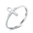 thumbnail image 3 of Ankh Band Rhodium Plated Ring Solid 925 Sterling Silver Size 4, 3 of 6