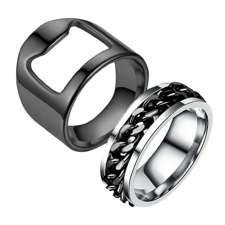 

Corkscrew Ring Rotatable Finger Ring Stress Relief Ring Ring for Men Black